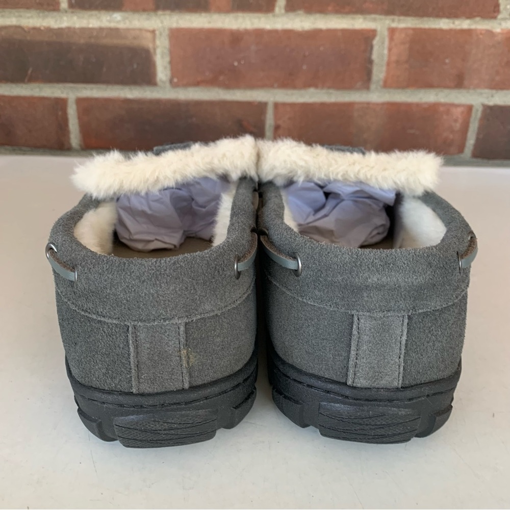 Clarks Mens Grey Suede Venetian Moccasin Slippers US 10 M MINT - Picture 6 of 9